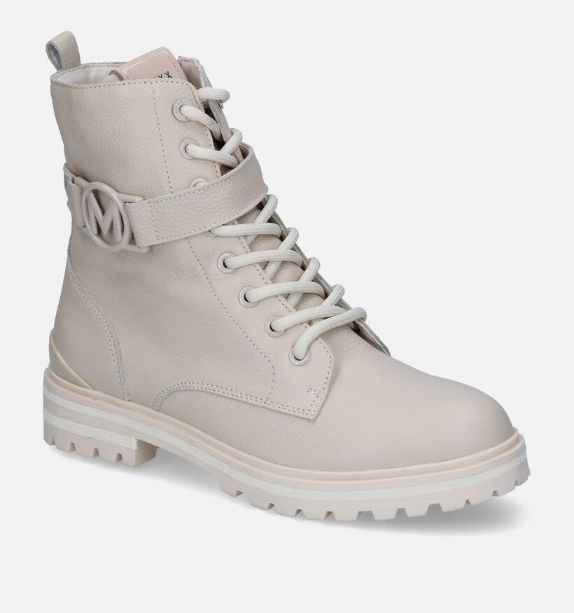 Mexx Kyana Ecru Veterboots voor dames (313033) - geschikt voor steunzolen