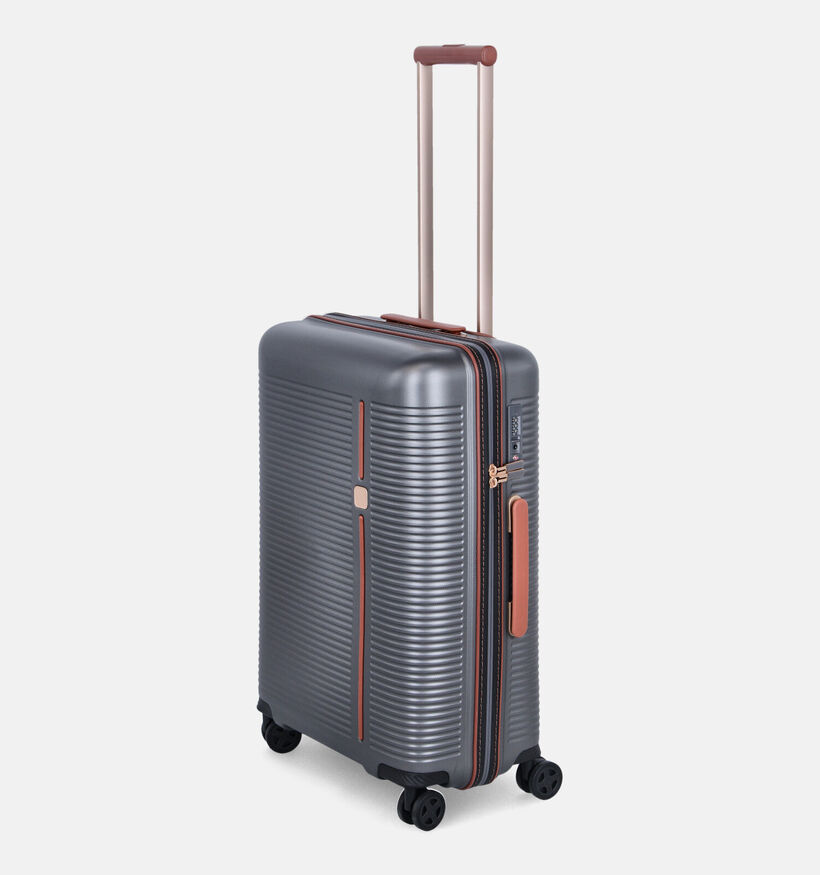 Origin Donkergrijze/Cognac Reiskoffer Medium voor heren, dames (376176)