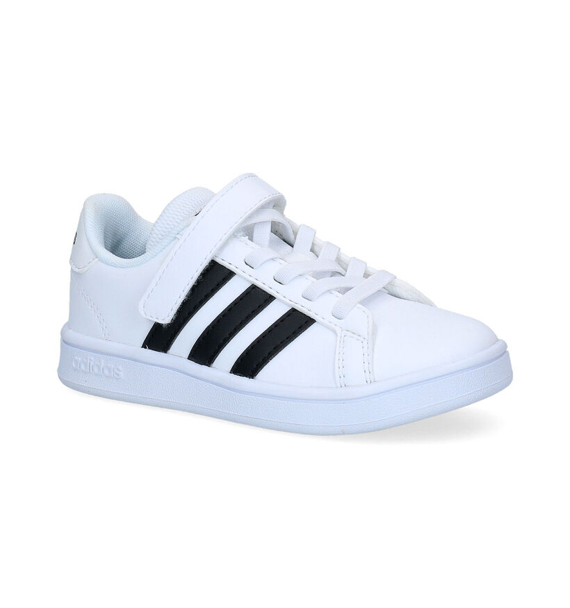 adidas Grand Court C Witte Sneakers voor jongens (318923)