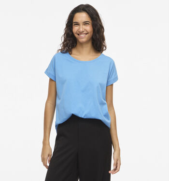 Vila T-shirts Blauw/Bordeaux