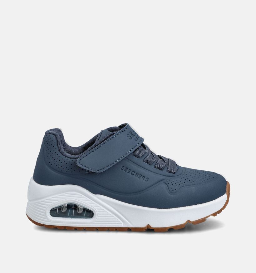 Skechers Uno Air Blitz Baskets basses en Bleu fonc&eacute; pour gar&ccedil;ons, filles (375672)