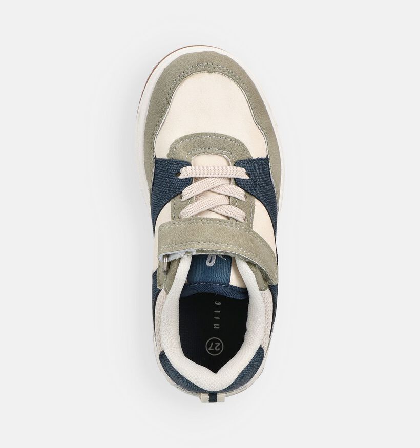 Milo & Mila Groene/Beige Sneakers voor jongens (371204)