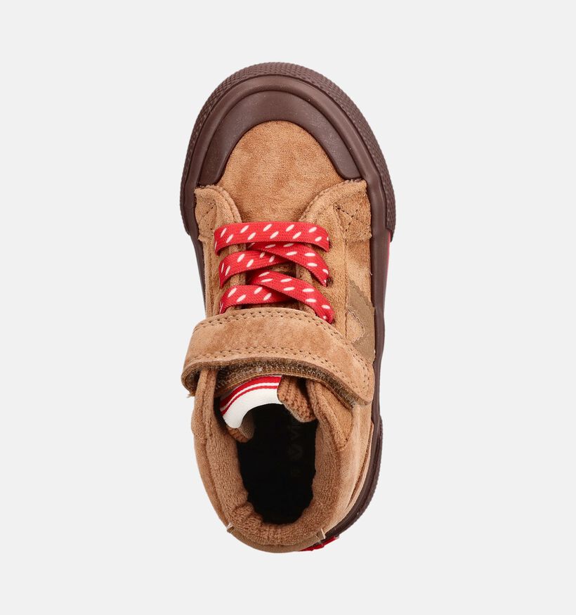 Victoria Cognac Velcroschoenen voor jongens (379098) - geschikt voor steunzolen