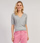 Minus Milla Pull tricoté avec col en V en Gris pour femmes (352020)