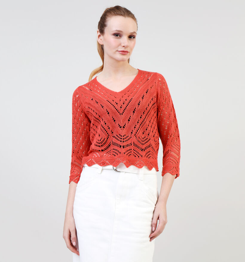 JDY New Sun Oranje Cropped Trui voor dames (341115)