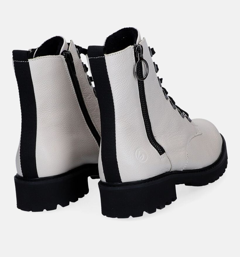 Remonte Witte Veterboots voor dames (312338) - geschikt voor steunzolen