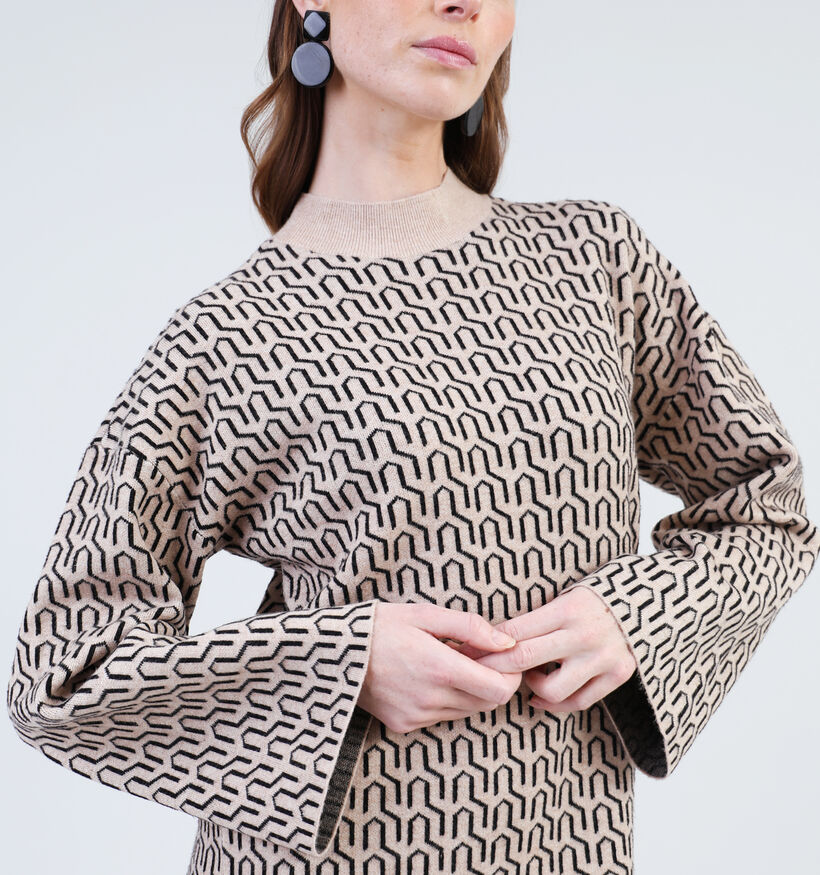 Vero Moda Goldneedle Art Bruine Trui Jurk voor dames (340562)