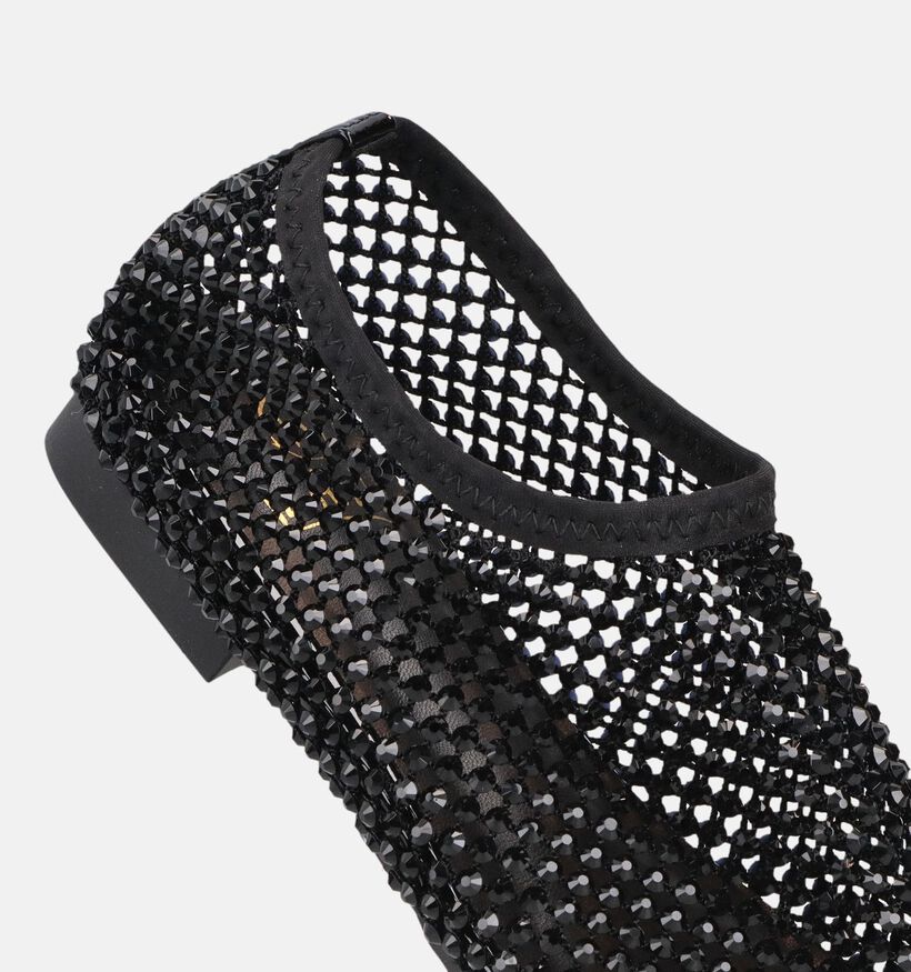 La Strada Zwarte Mesh Ballerina's met Steentjes voor dames (381641)