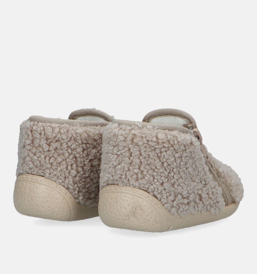 Milo & Mila Beige Hoge pantoffels voor meisjes, jongens (348621)