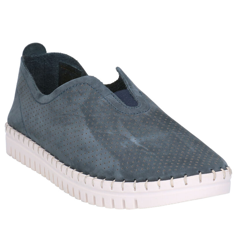 Tamaris Blauwe Instappers in nubuck (277351)