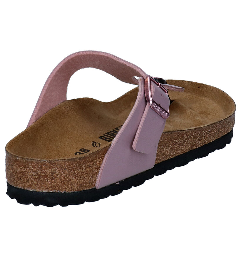 Birkenstock Gizeh Birko-Flor Zwarte Teenslippers voor dames (338058)