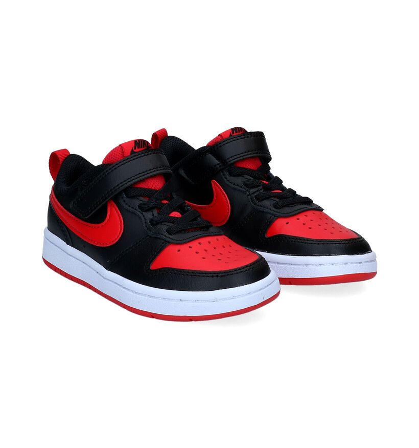 Nike Court Borough Baskets en Noir en cuir (293609)