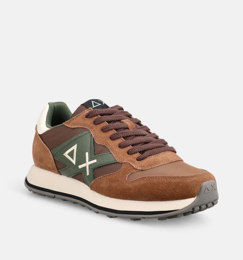 Sun68 Jaki Bicolor 2.0 Chaussures plates en Marron pour hommes (379404) - pour semelles orthop&eacute;diques