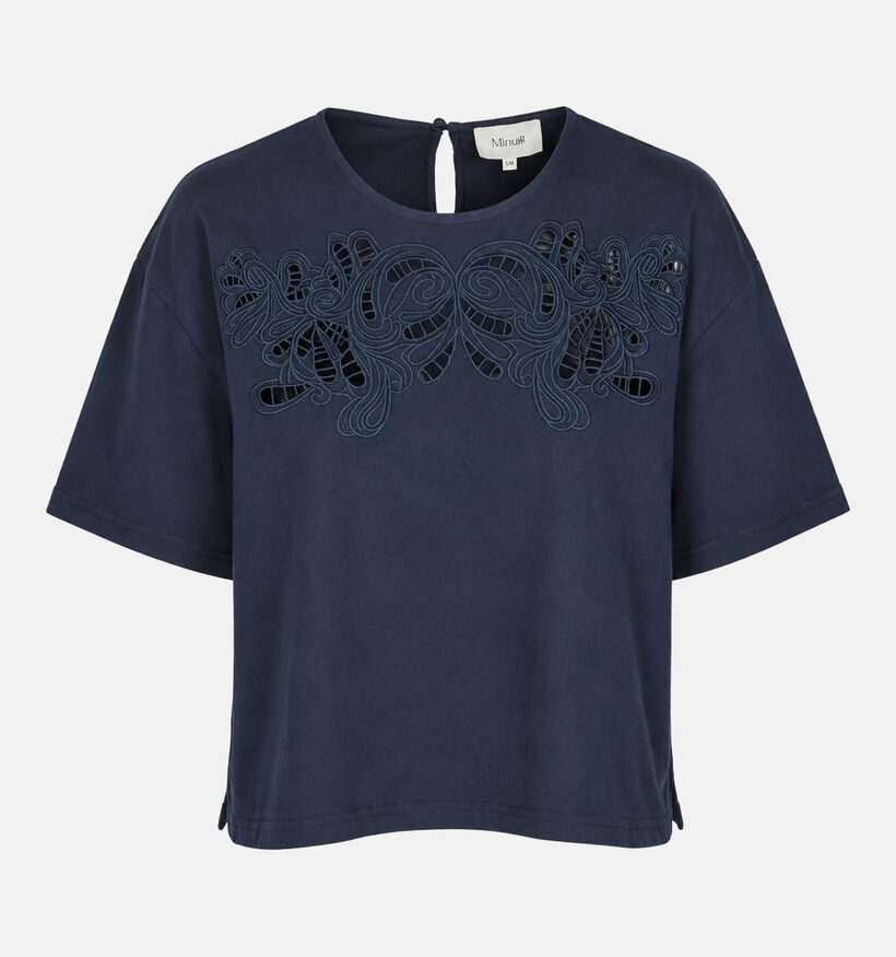 Minuit Douze Softly Donkerblauwe t-shirt voor dames (381857)