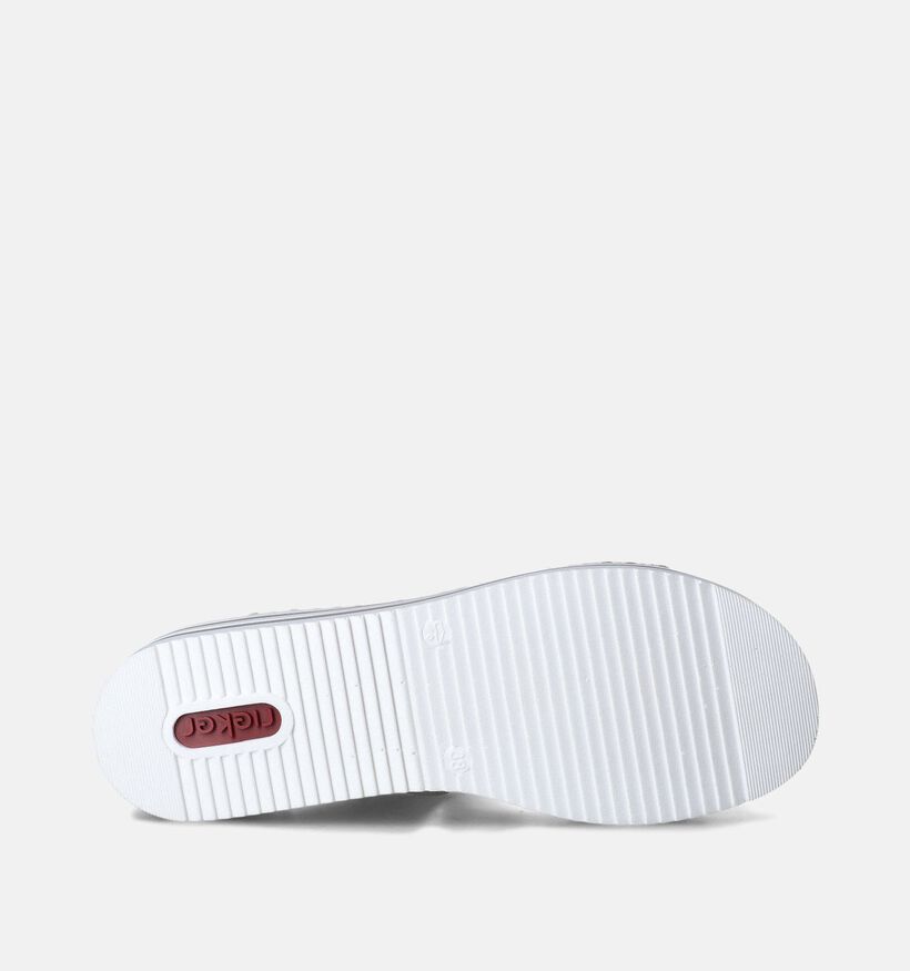 Rieker Nu-pieds talon compensé en Argent pour femmes (354916)