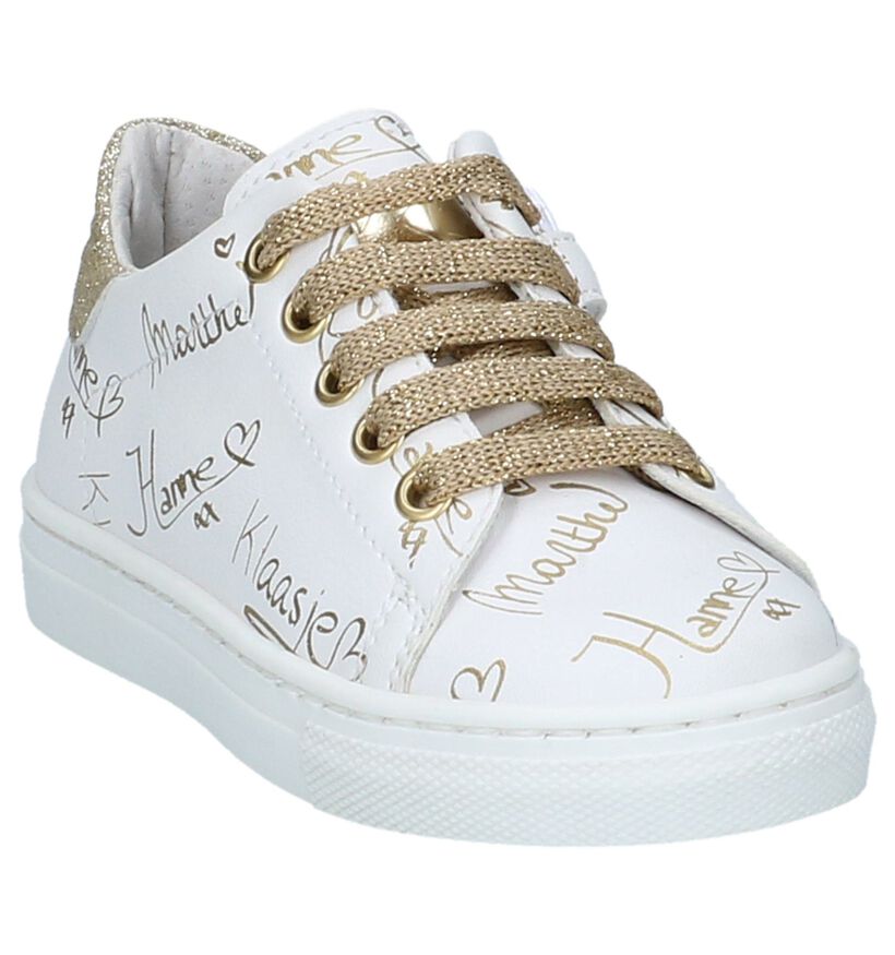 Witte Sneakers K3 met Gouden Handtekeningen in kunstleer (213085)