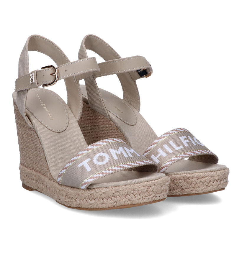 Tommy Hilfiger Seasonal Webbing Wedge Sandales en Vert pour femmes (321015)
