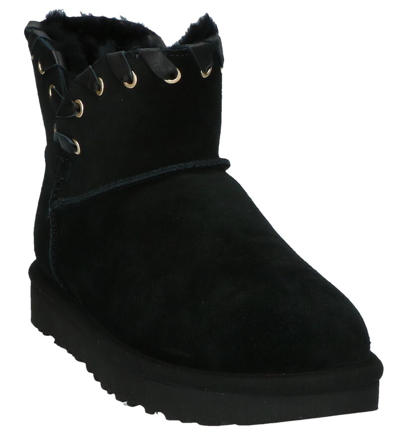 Zwarte Korte Boots UGG Aidah Mini in daim (200146)