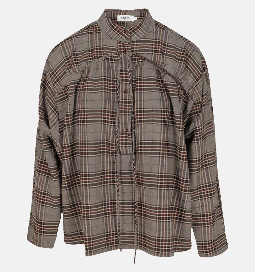 Orfeo Brooke Bruine Geruite Blouse voor dames (381669)