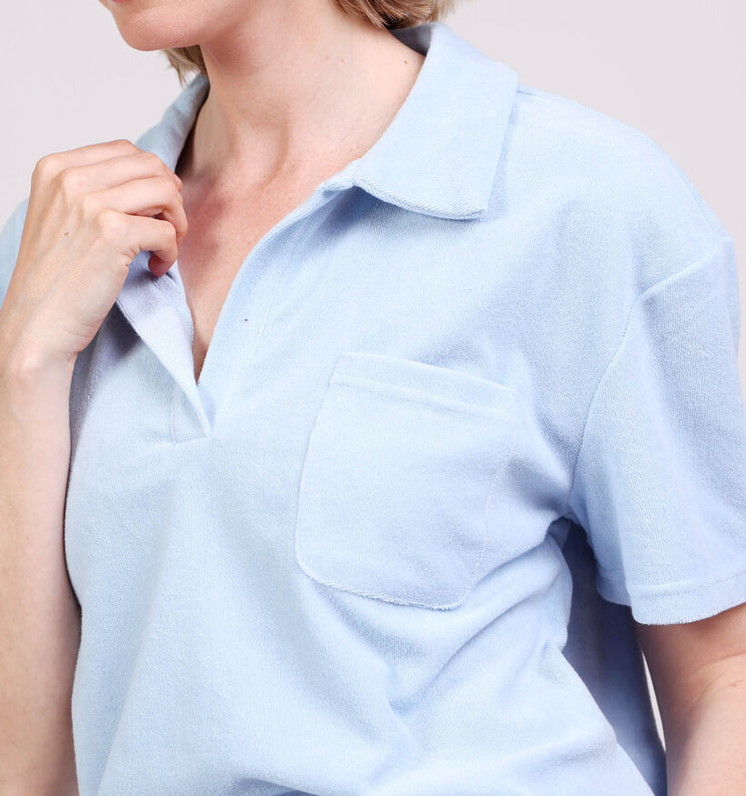 JDY Terry Collar Lichtblauwe Polo T-shirt voor dames (374848)