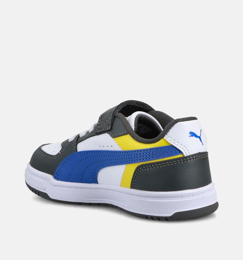 Puma Caven III Block Witte/Grijze Sneakers voor jongens, meisjes (366656) - geschikt voor steunzolen