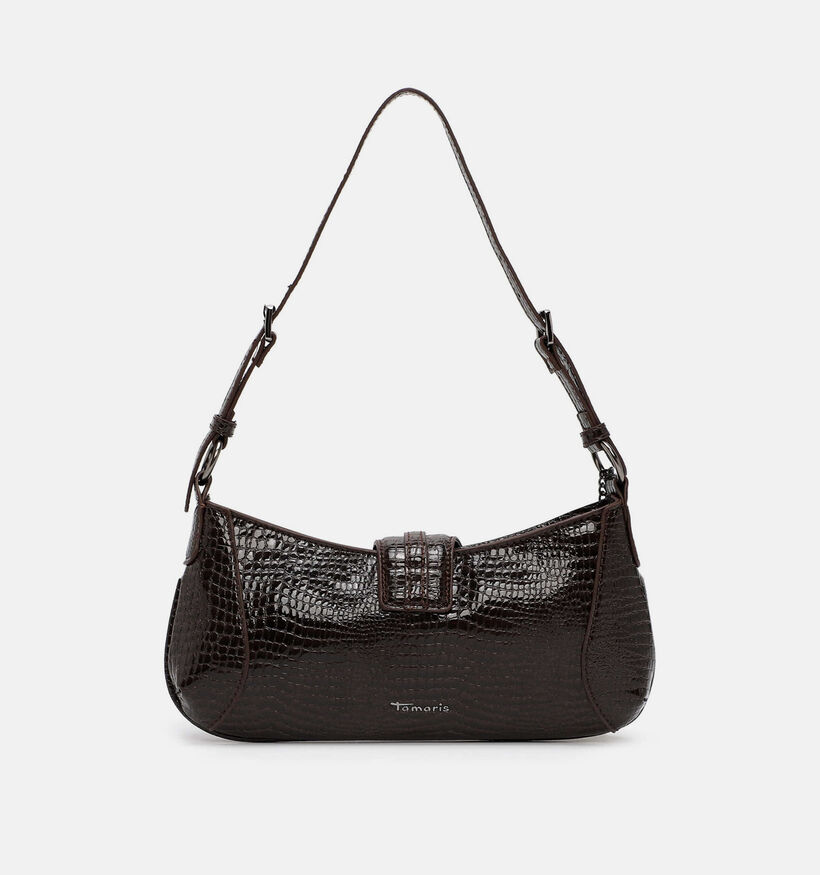 Tamaris Marina Snake Donkerbruine Schoudertas voor dames (378748)
