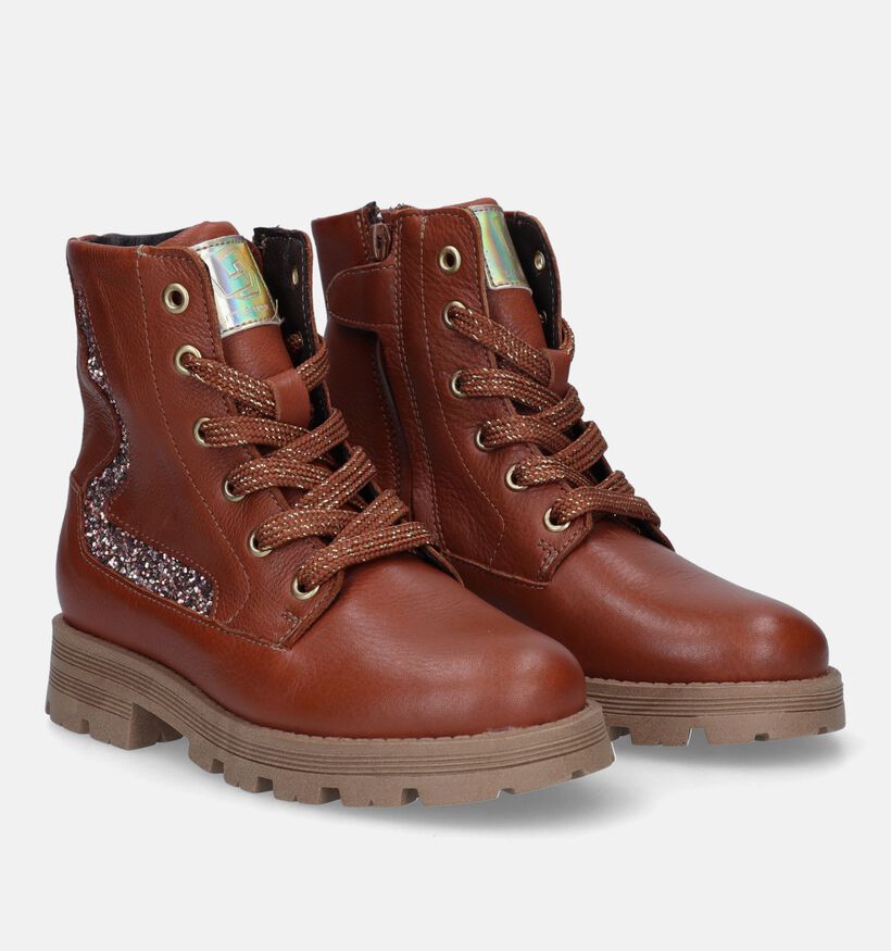 Little David Diara Bottines en Cognac pour filles (331889) - pour semelles orthopédiques