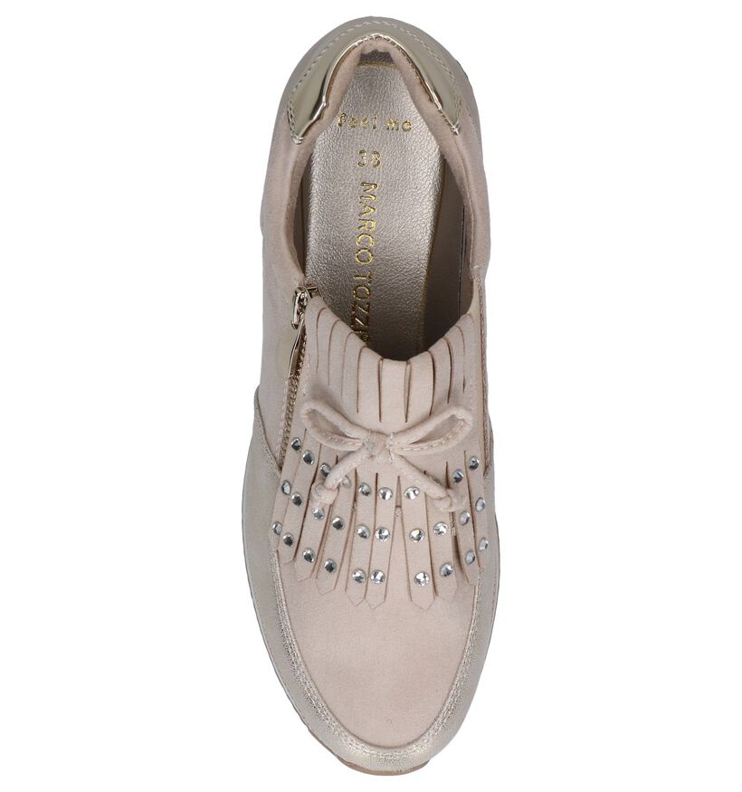 Marco Tozzi Chaussures slip-on en Beige clair en simili cuir (238114)