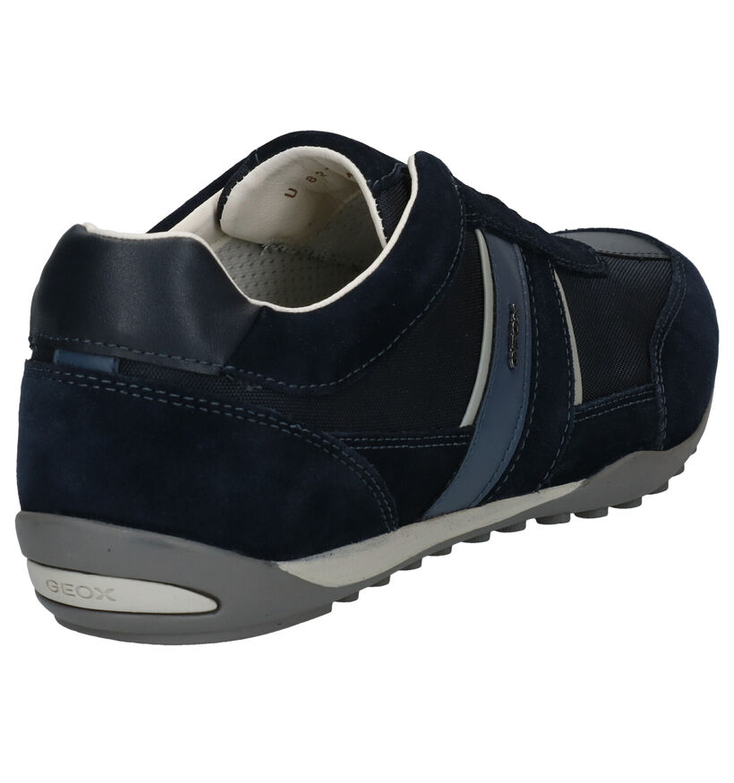 Geox Wells Chaussures slip-on en Bleu en textile (285531)