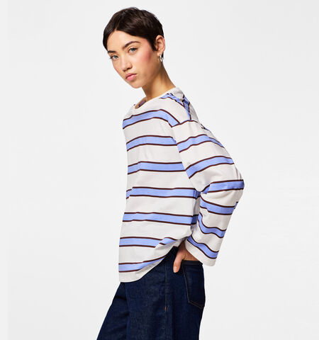 Pieces T-shirts Bleu/Rose