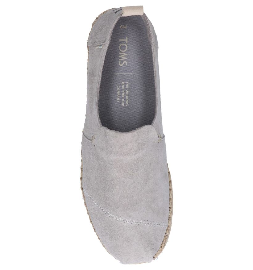 Lichtgrijze Espadrilles Toms in daim (242100)