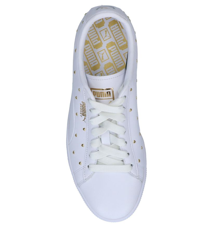 Witte Sneakers Puma Basket Studs in leer (239415)