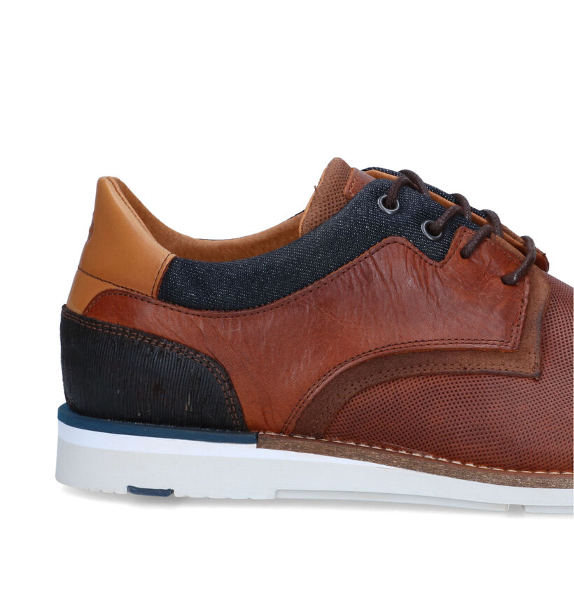 Bullboxer Cognac Veterschoenen voor heren (319443) - geschikt voor steunzolen