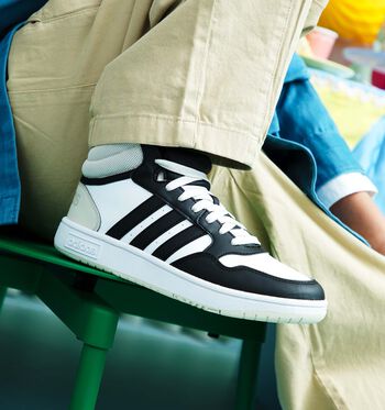 adidas Hoops Mid Baskets Cloud White/ Core Black/ Halo Silver/Cloud White/ Better Scarlett/ Better Scarlett