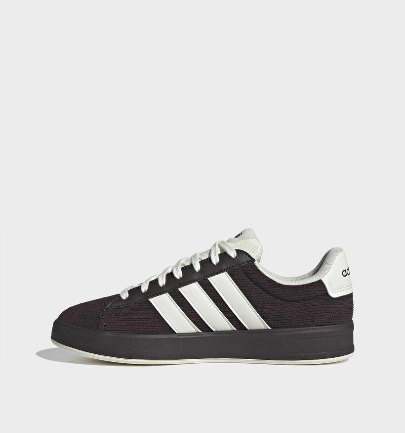 adidas Grand Court 3.0 Baskets en Marron fonc&eacute;/Blanc pour hommes (380257) - pour semelles orthop&eacute;diques