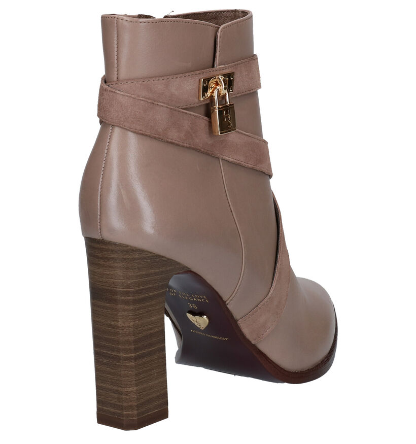 Tamaris Heart & Sole Taupe Enkellaarzen in leer (280967)