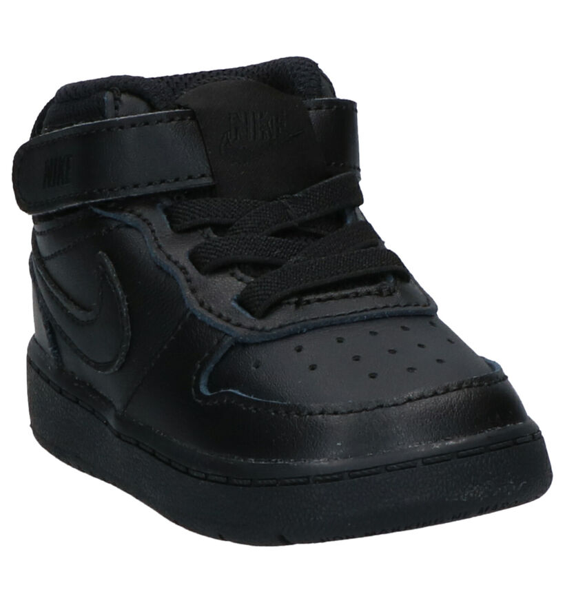 Nike Court Borough Zwarte Sneakers in kunstleer (293613)