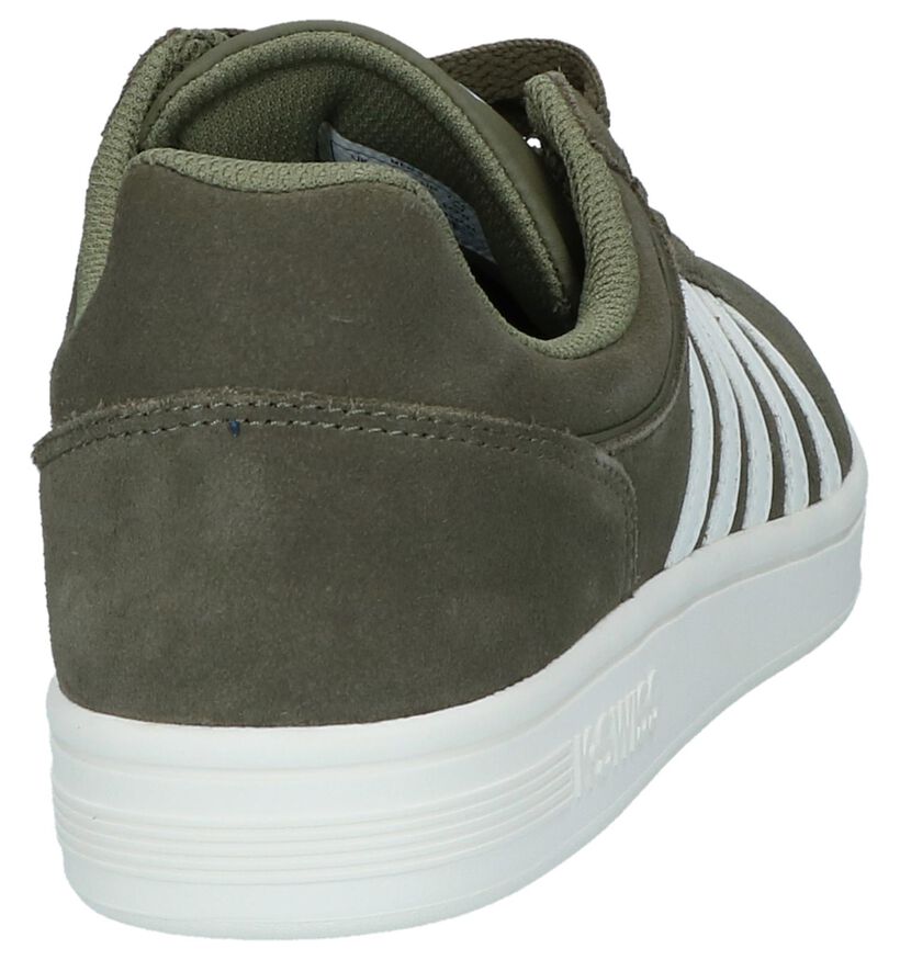 K-Swiss Court Baskets basses en Vert kaki en daim (225481)