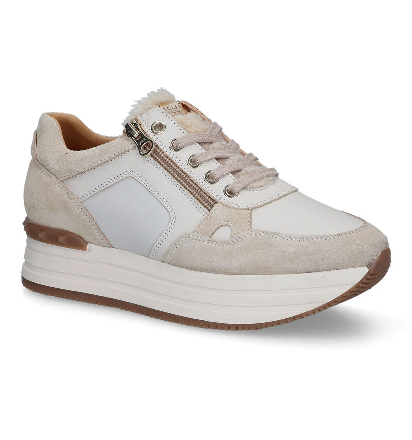 Scapa Beige Sneakers in leer (317202)