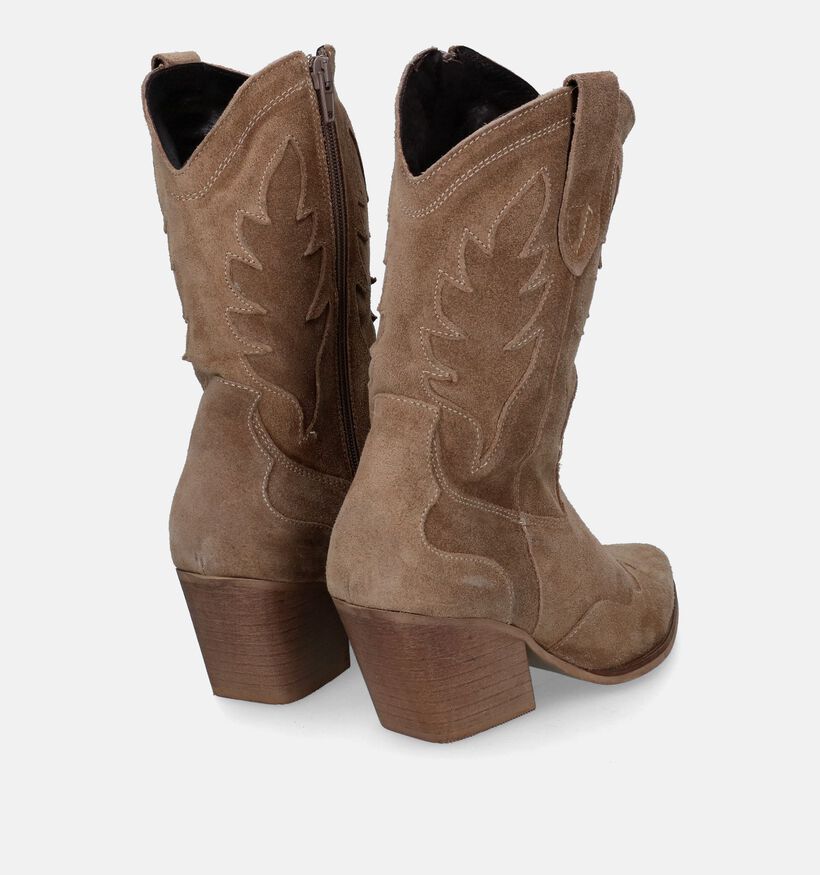 Poelman Taupe Cowboy Boots voor dames (324925)