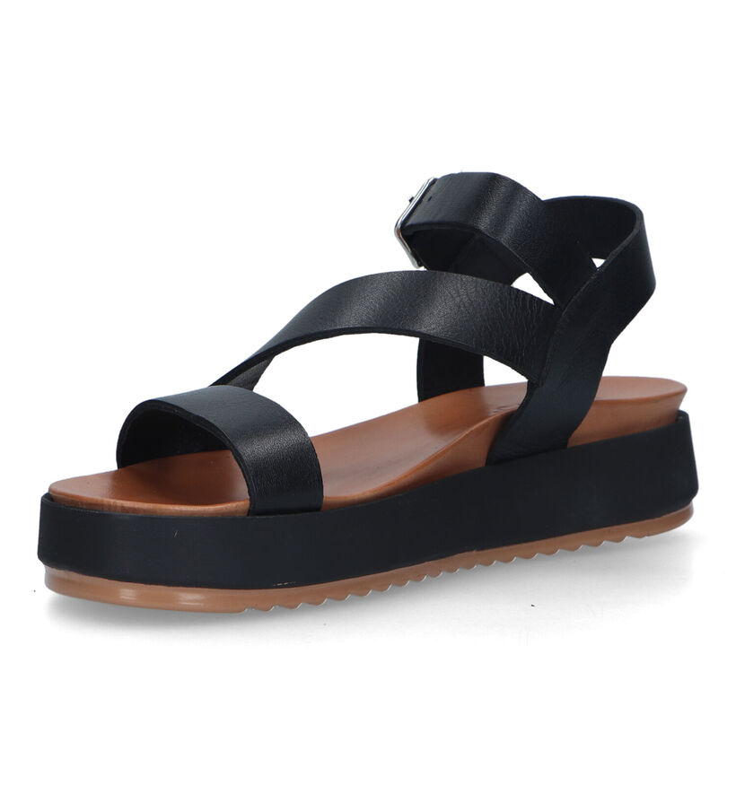 Inuovo Sandales à Platforme en Noir pour femmes (325190)