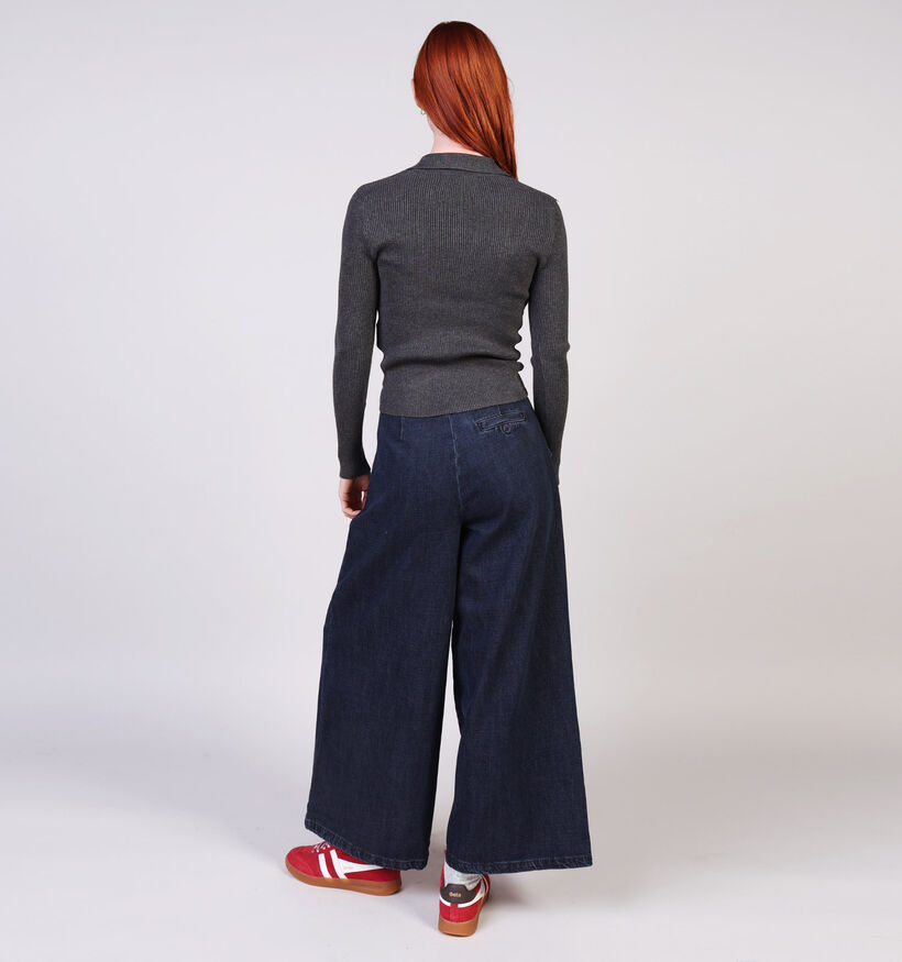 Vero Moda Siljerib LS Poloneck Donkergrijze Pull voor dames (364513)