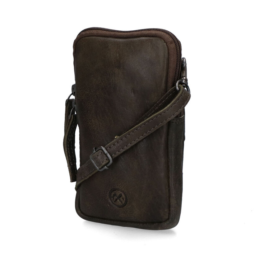 Hide & Stitches Zwart Telefoontasje in leer (325860)