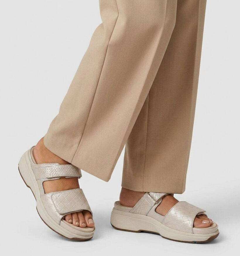 Xsensible Tobago Nu-pieds plates en Nacre pour femmes (373009) - pour semelles orthop&eacute;diques