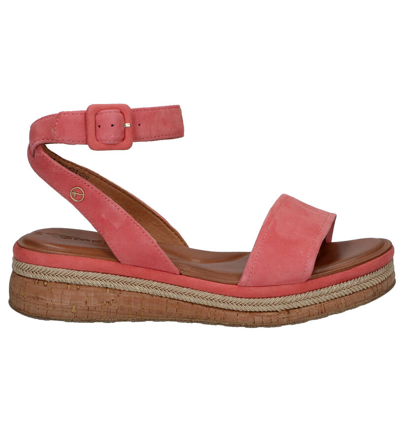 Tamaris Sandales compens&eacute;es en Rose en daim (289661)
