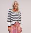 Pieces Trista Pull Rayé en Bleu / Blanc pour femmes (326779)