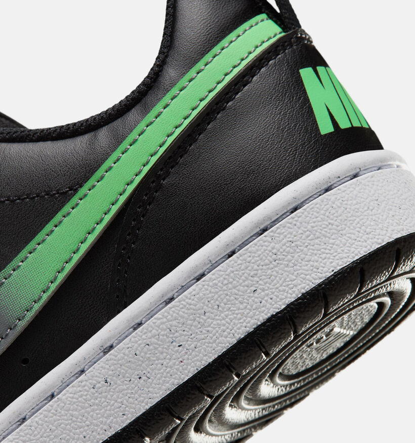 Nike Court Borough Low Zwarte Sneakers voor jongens (377292)