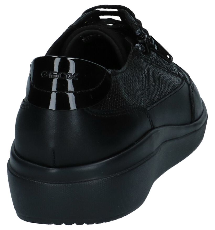 Geox Chaussures à lacets en Noir en imitation cuir (223040)