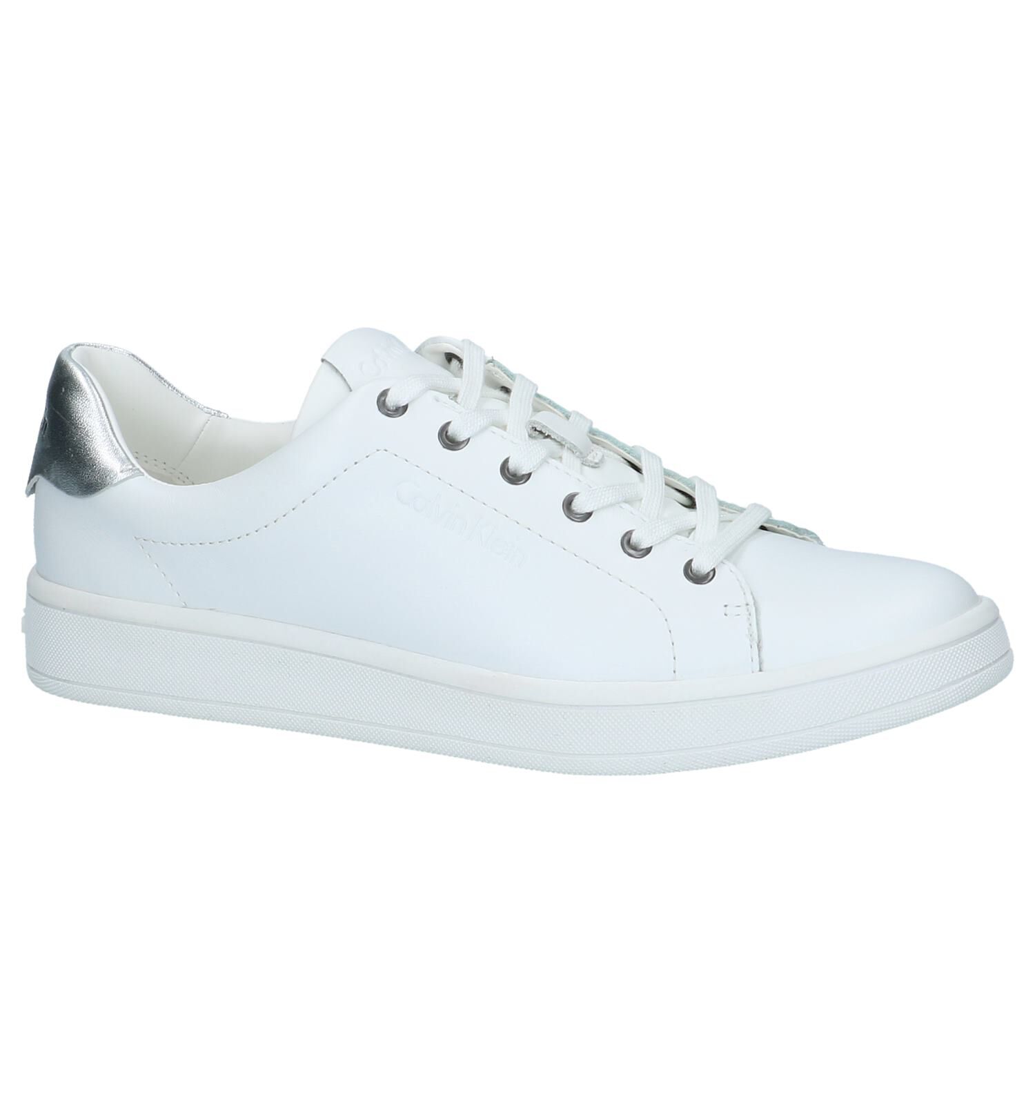 Witte Lage Geklede Sneakers Calvin Klein Solange Dames Sneakers Online op TORFS.BE