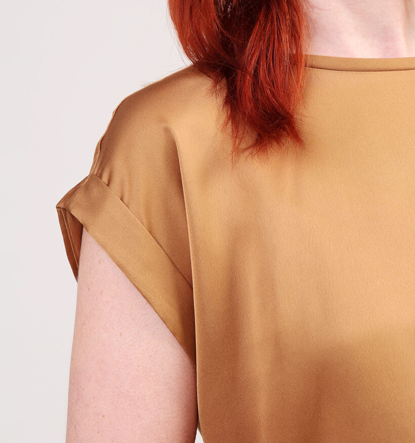 Vila Ellette Satin Bruine T-shirt voor dames (361343)